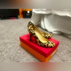 Kate Spade leopard Print Heels women’s size 6 calf hair perfect condition
